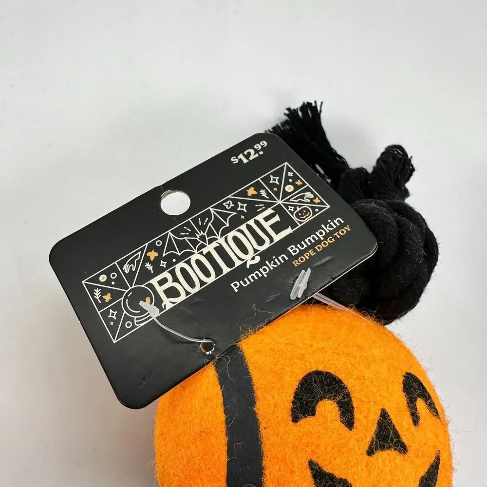 2 Bootique Pumpkin Bumpkin Halloween Plush Rope Dog Toys New With Tags